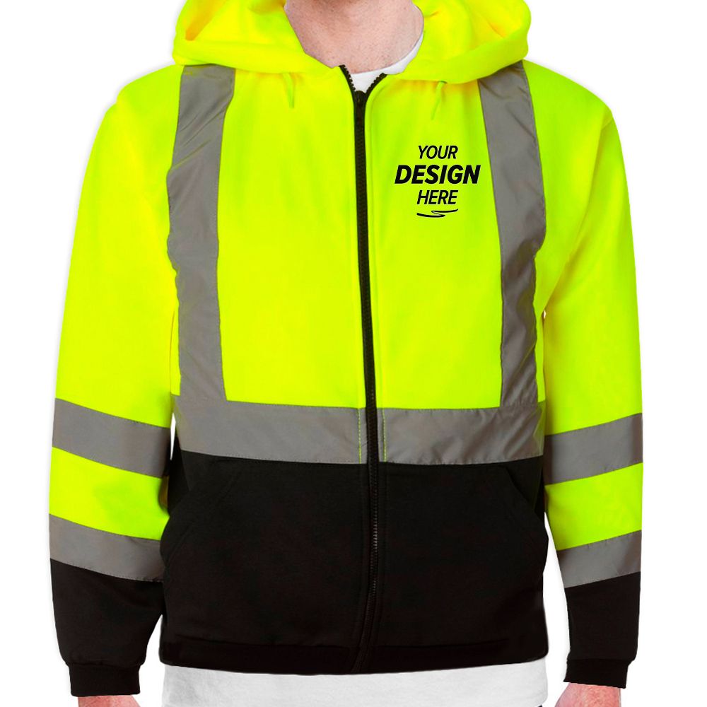 Kishigo Class 3 Hi-Vis Full-Zip Hooded Sweatshirt