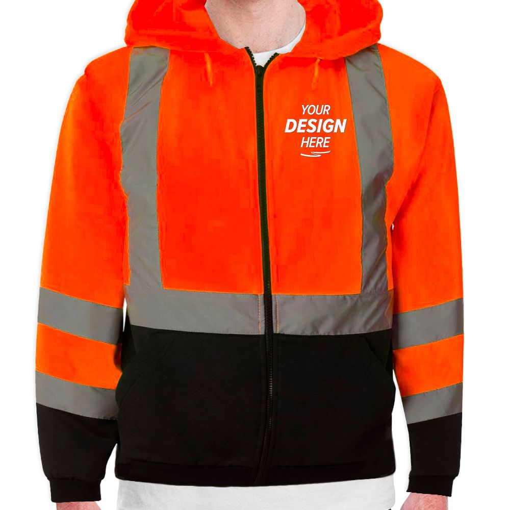 Kishigo Class 3 Hi-Vis Full-Zip Hooded Sweatshirt