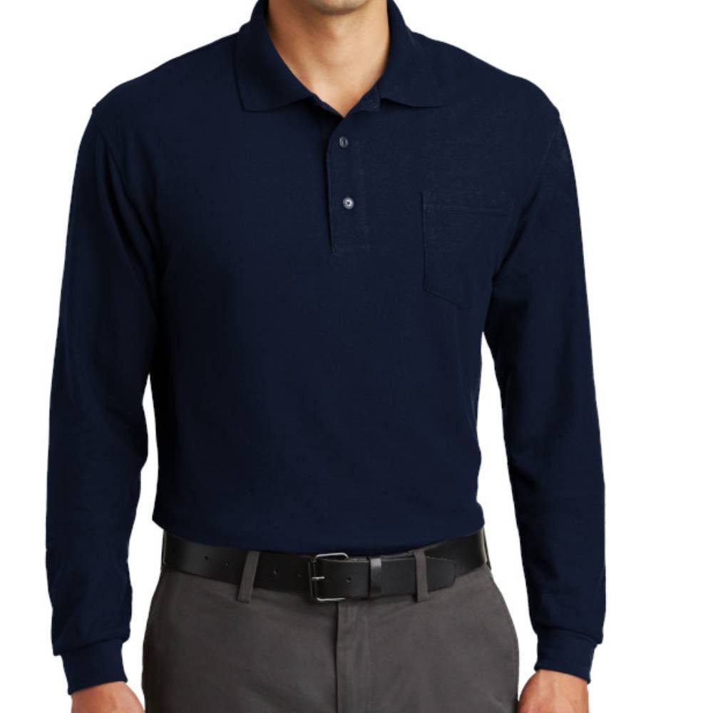 Port Authority Silk Touch Long Sleeve Pocket Polo