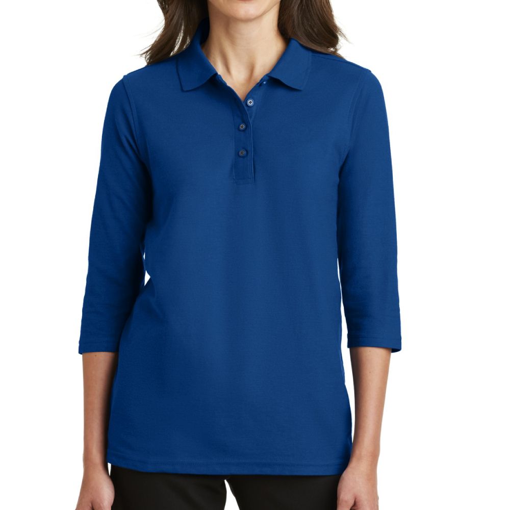 Port Authority Women's Silk Touch 3/4-Sleeve Polo