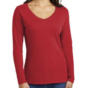 Port & Company Women’s Long Sleeve Fan Favorite V-Neck Tee