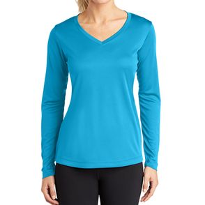 Sport-Tek Ladies Long Sleeve PosiCharge Competitor V-Neck Tee