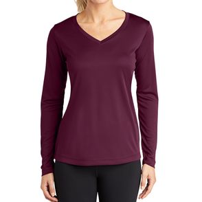 Sport-Tek Ladies Long Sleeve PosiCharge Competitor V-Neck Tee