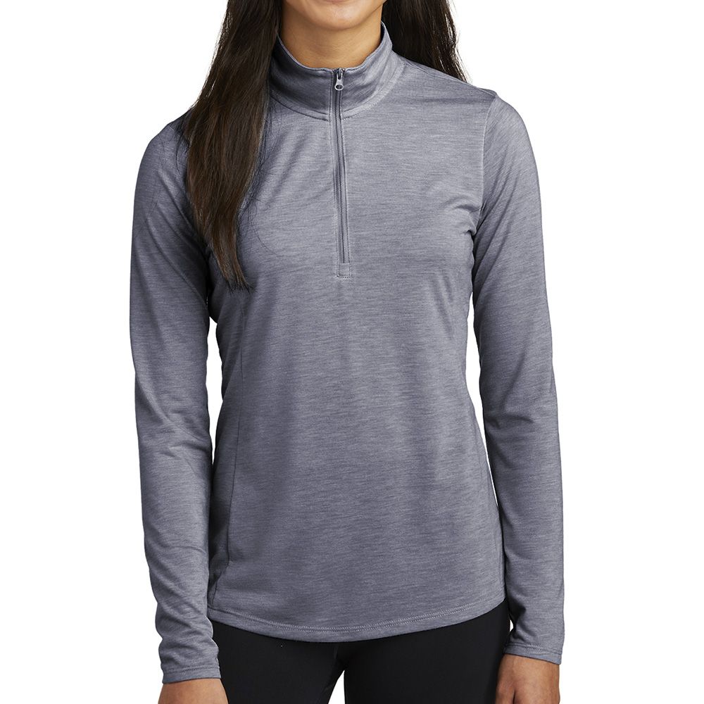 Sport-Tek Women's PosiCharge Tri-Blend Wicking Quarter-Zip Pullover