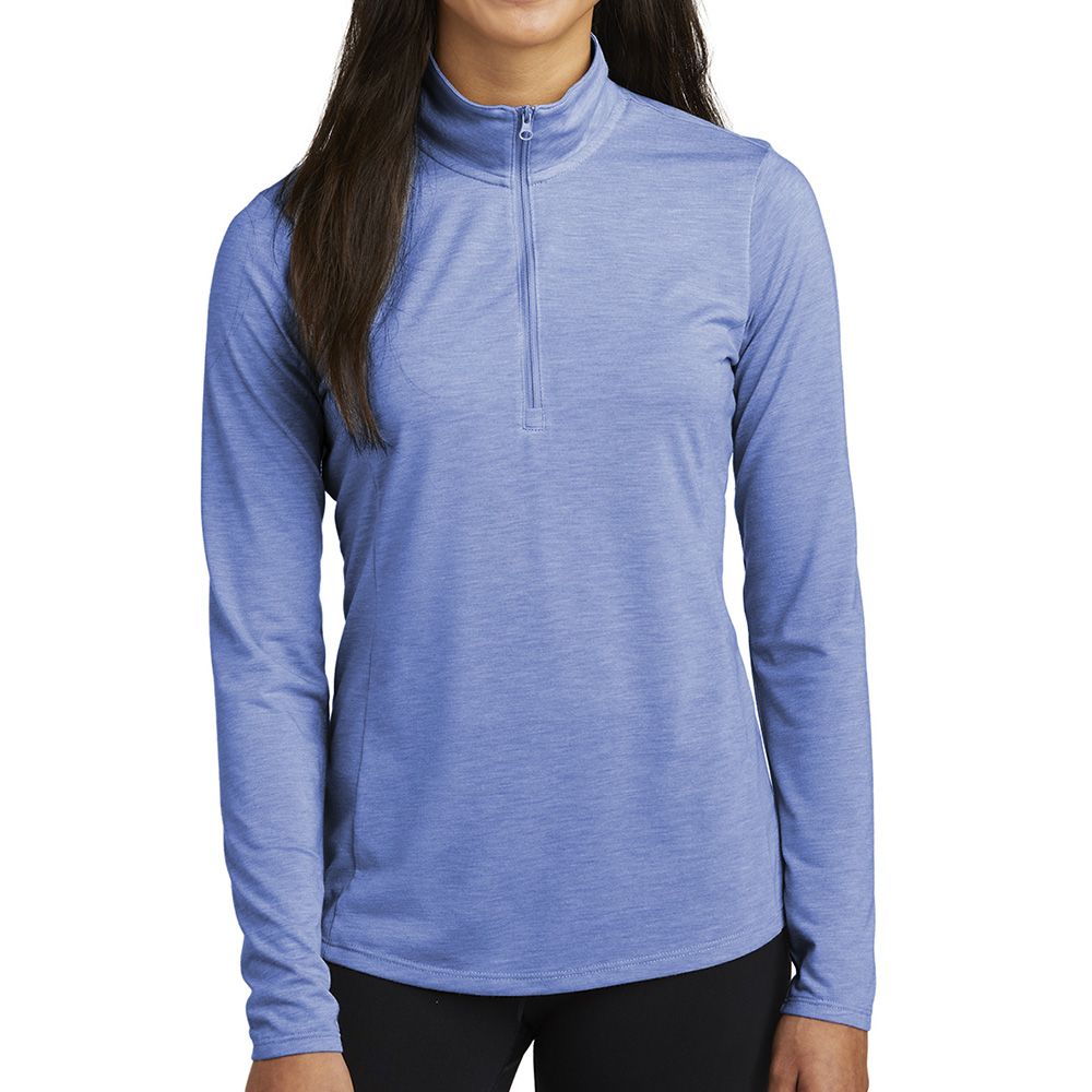 Sport-Tek Women's PosiCharge Tri-Blend Wicking Quarter-Zip Pullover