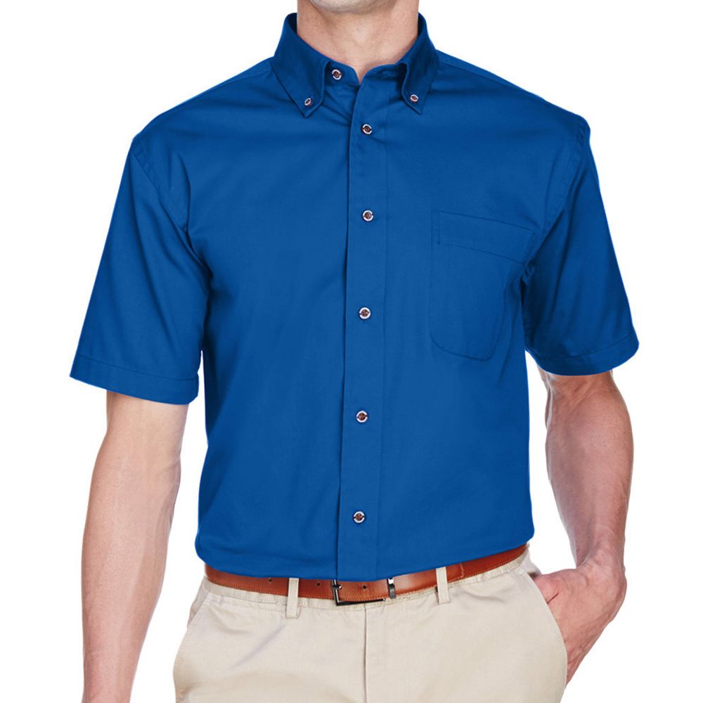 Harriton Easy Blend™ Twill Short Sleeve Button Down Shirt