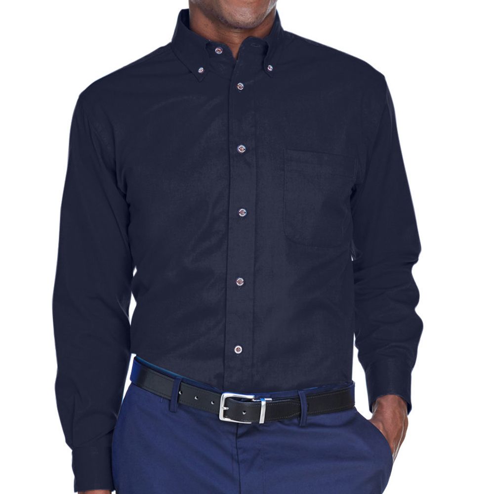 Men's Tall Easy Blend Long-Sleeve Twill Shirt with Stain-Release