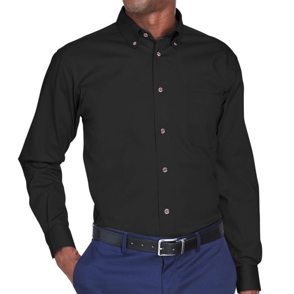 Men's Tall Easy Blend Long-Sleeve Twill Shirt with Stain-Release