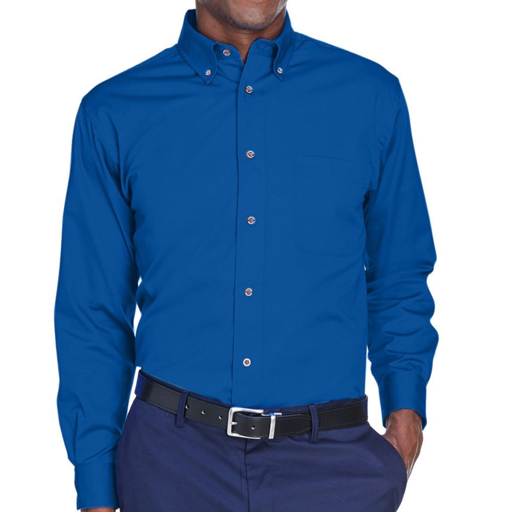 Men's Tall Easy Blend Long-Sleeve Twill Shirt with Stain-Release