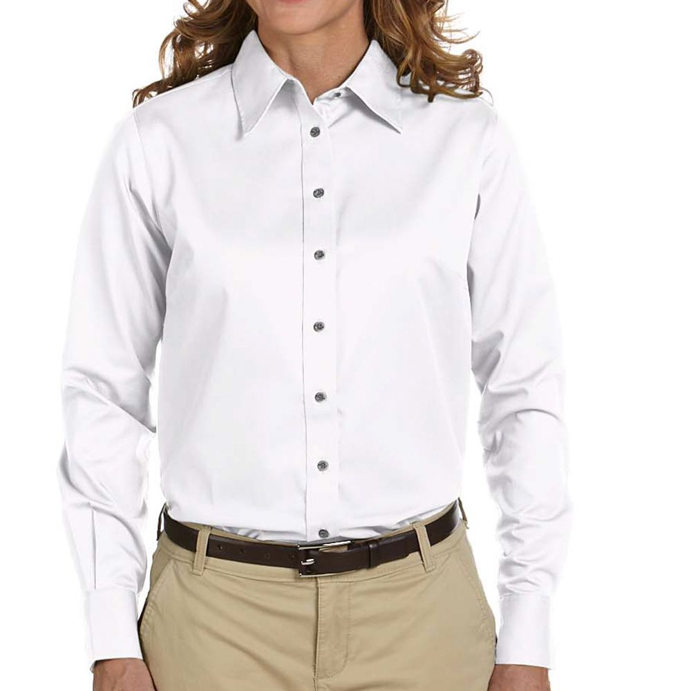 Harriton Women's Stain Resistant Button Up Shirt