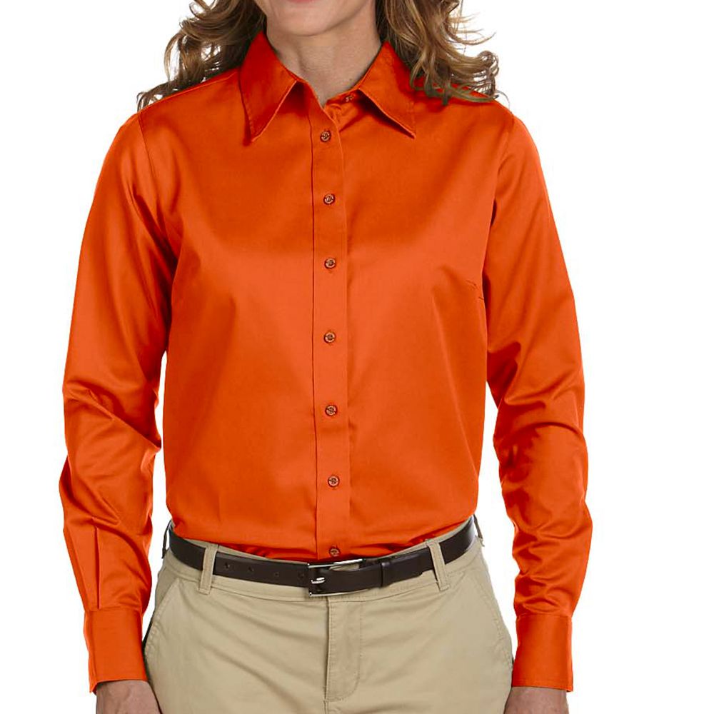 Harriton Women's Stain Resistant Button Up Shirt