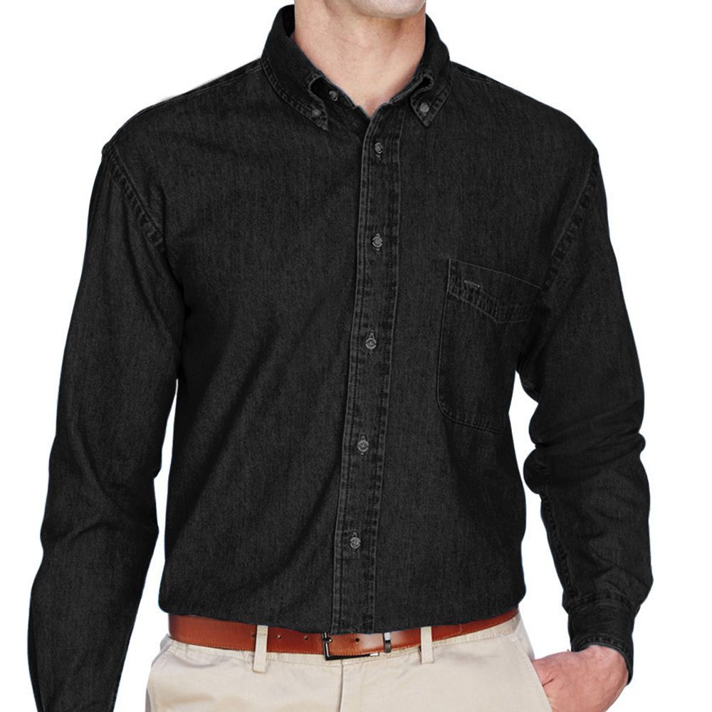 Harriton Long Sleeve Denim Button Down