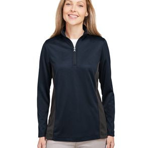 Harriton Ladies' Flash Snag Protection Plus IL Colorblock Quarter-Zip