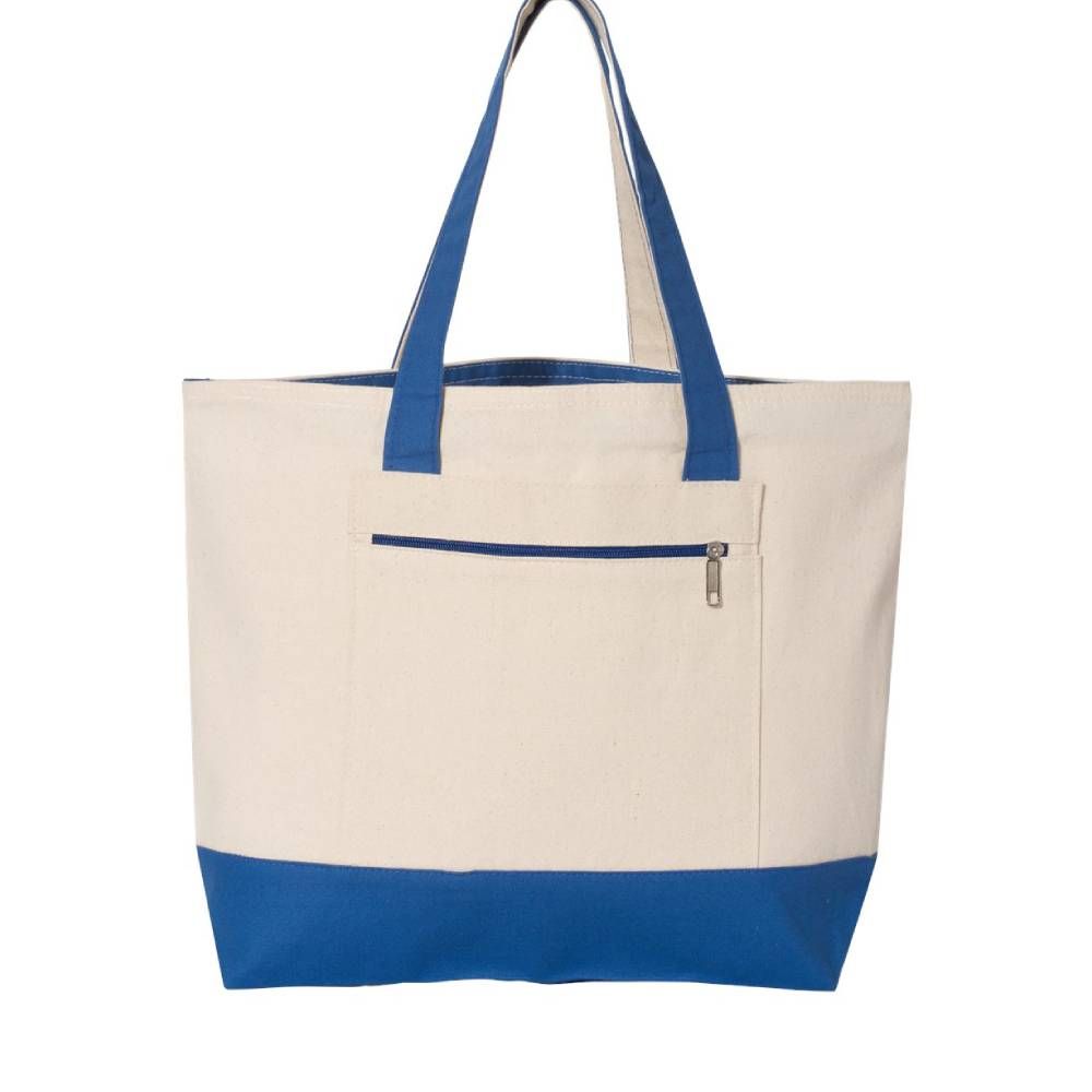 Q-Tees Zippered Canvas Tote Bag