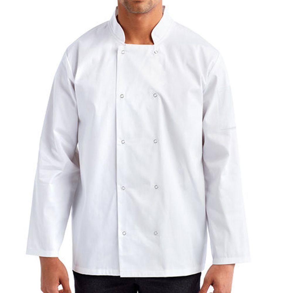 Unisex Studded Front Long-Sleeve Chef's Coat