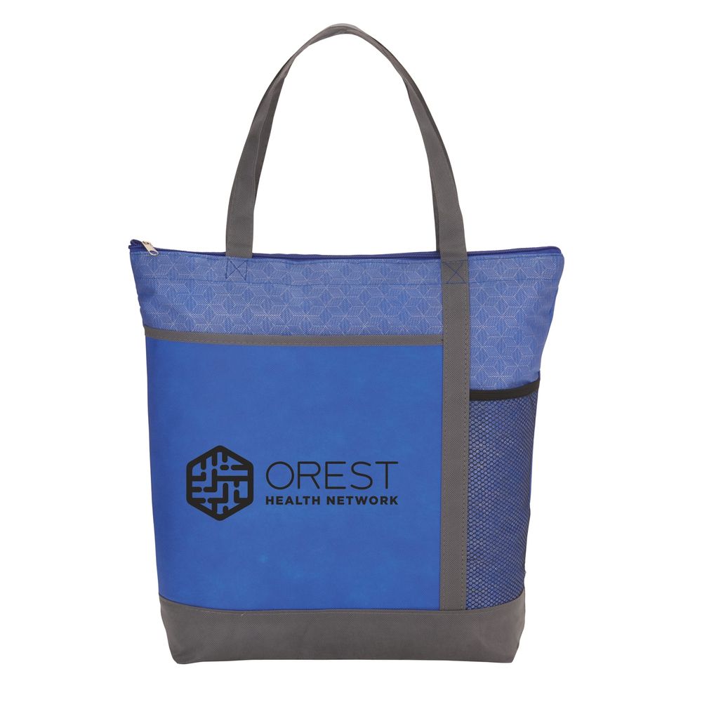 Chrome Non-Woven Zipper Convention Tote