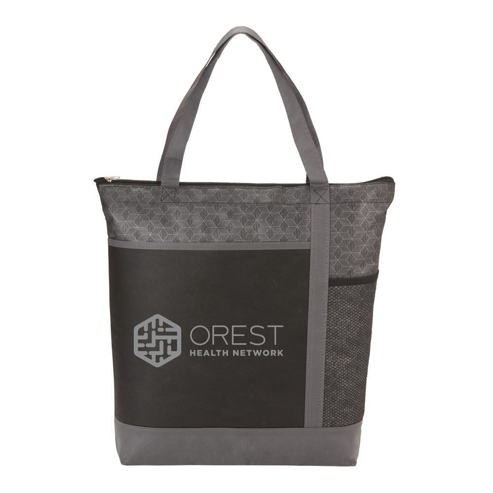 Chrome Non-Woven Zipper Convention Tote