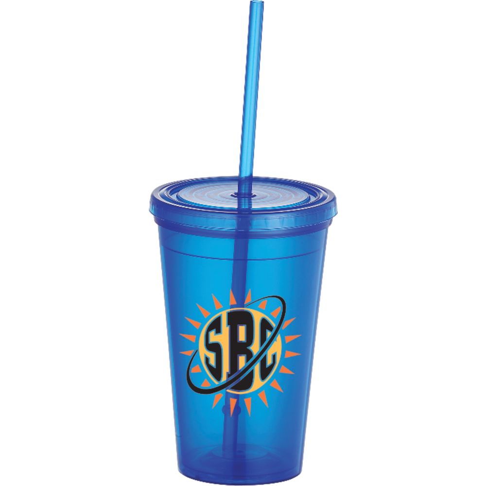 Iceberg 16oz Double-Wall Tumbler w/Straw