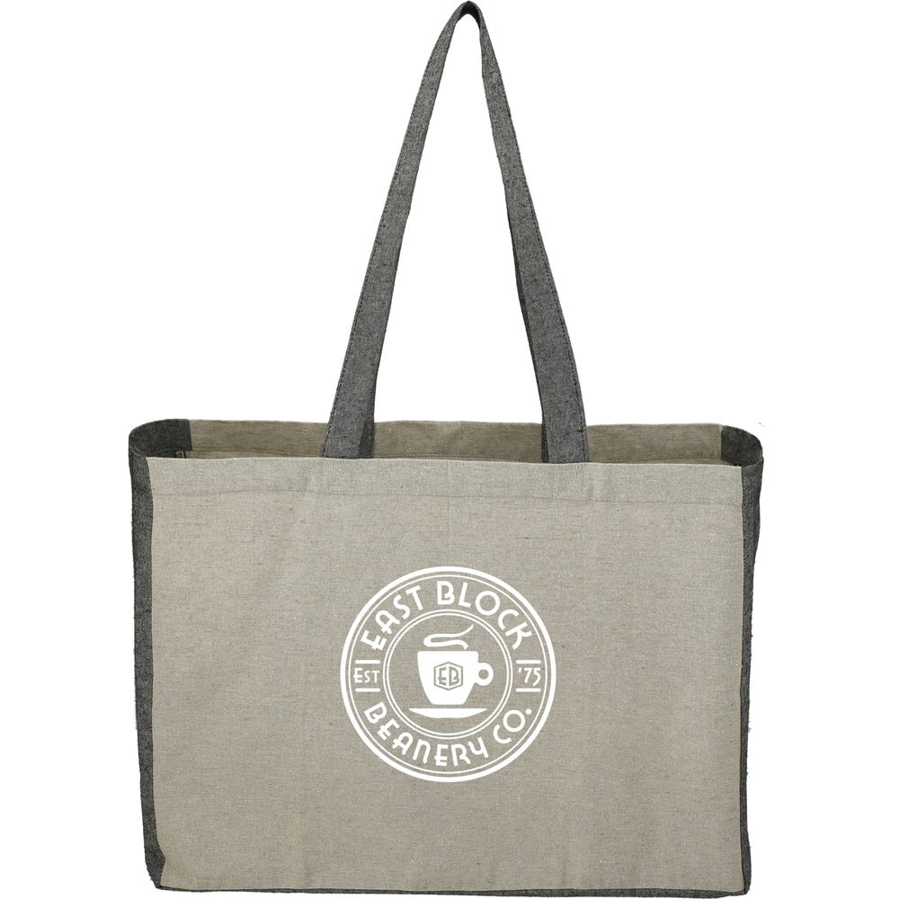 Recycled Cotton Contrast Side Shopper Tote