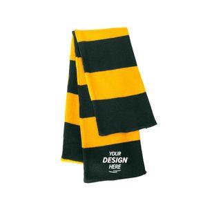 Sportsman Rugby-Striped Knit Scarf