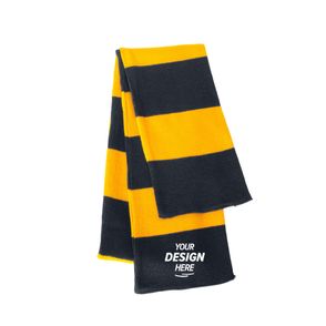 Sportsman Rugby-Striped Knit Scarf