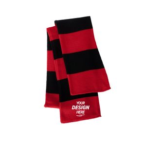 Sportsman Rugby-Striped Knit Scarf
