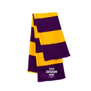 Sportsman Rugby-Striped Knit Scarf