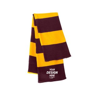 Sportsman Rugby-Striped Knit Scarf