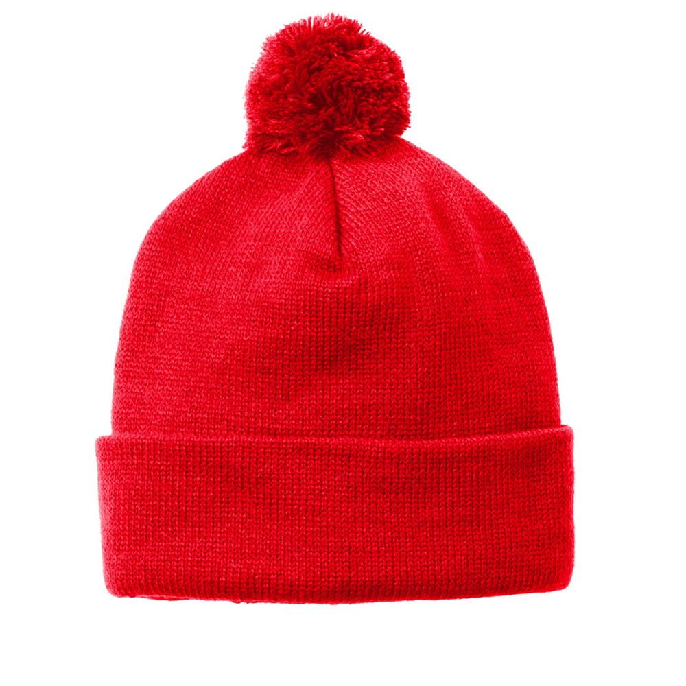 Sport-Tek Solid Pom Pom Beanie