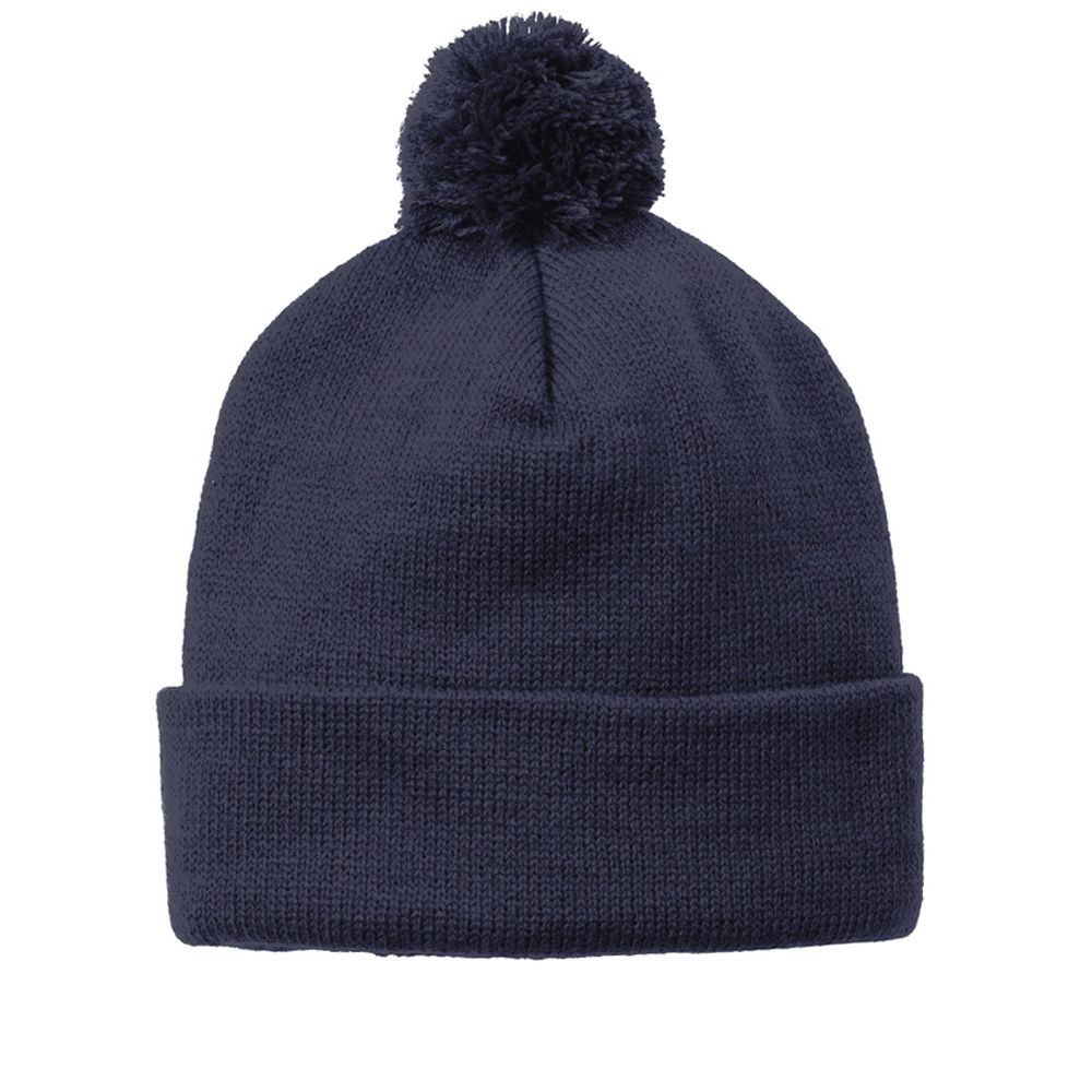 Sport-Tek Solid Pom Pom Beanie