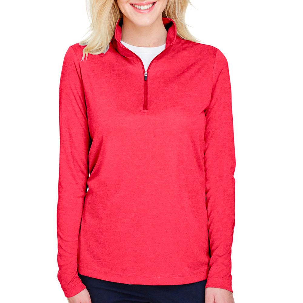 Team 365 Women's Zone Sonic Heather Performance Quarter-Zip Pullover