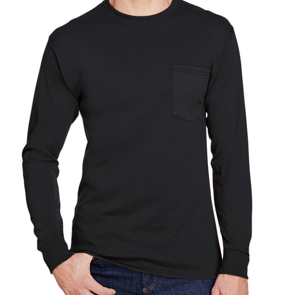 Hanes Workwear Long Sleeve Pocket Shirt