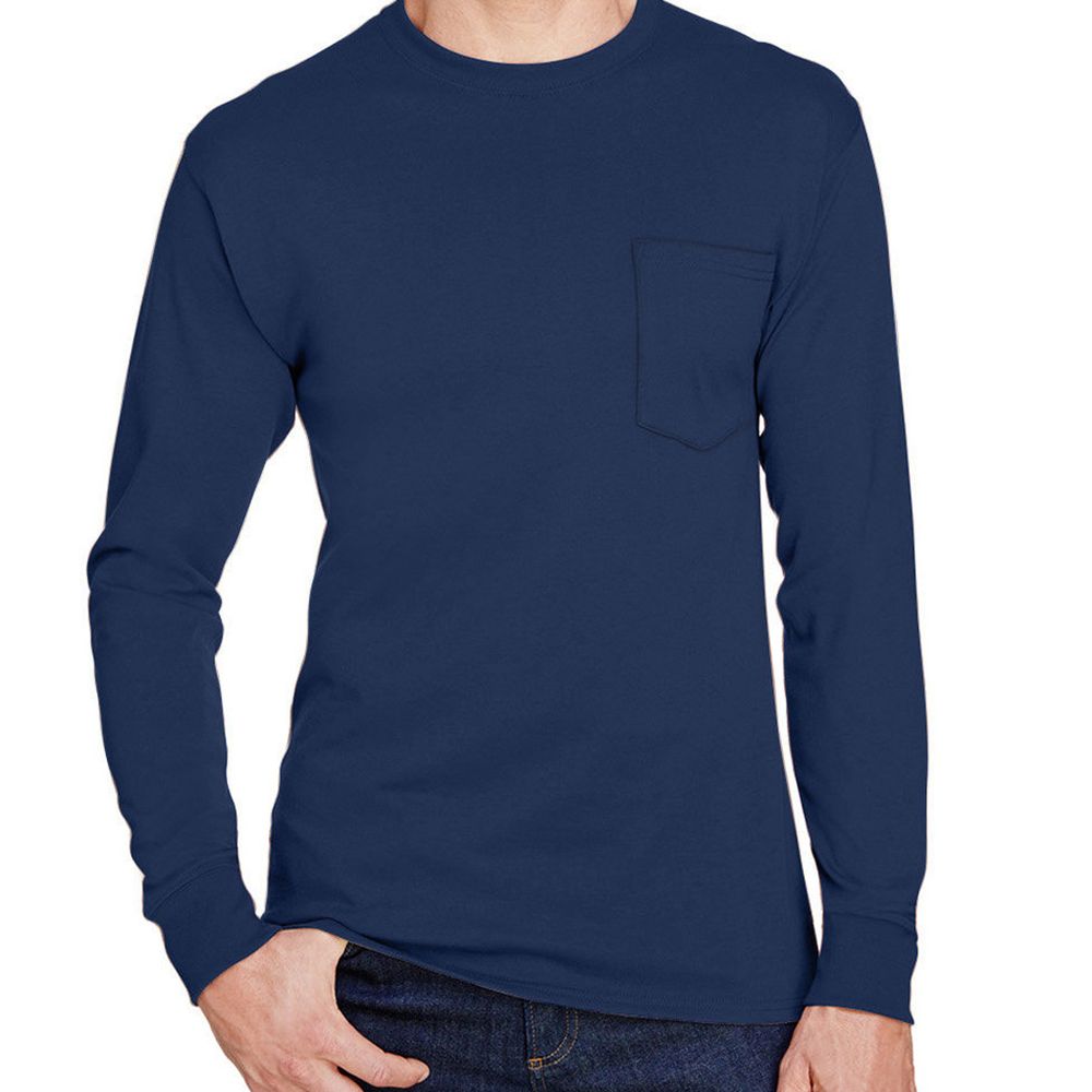 Hanes Workwear Long Sleeve Pocket Shirt