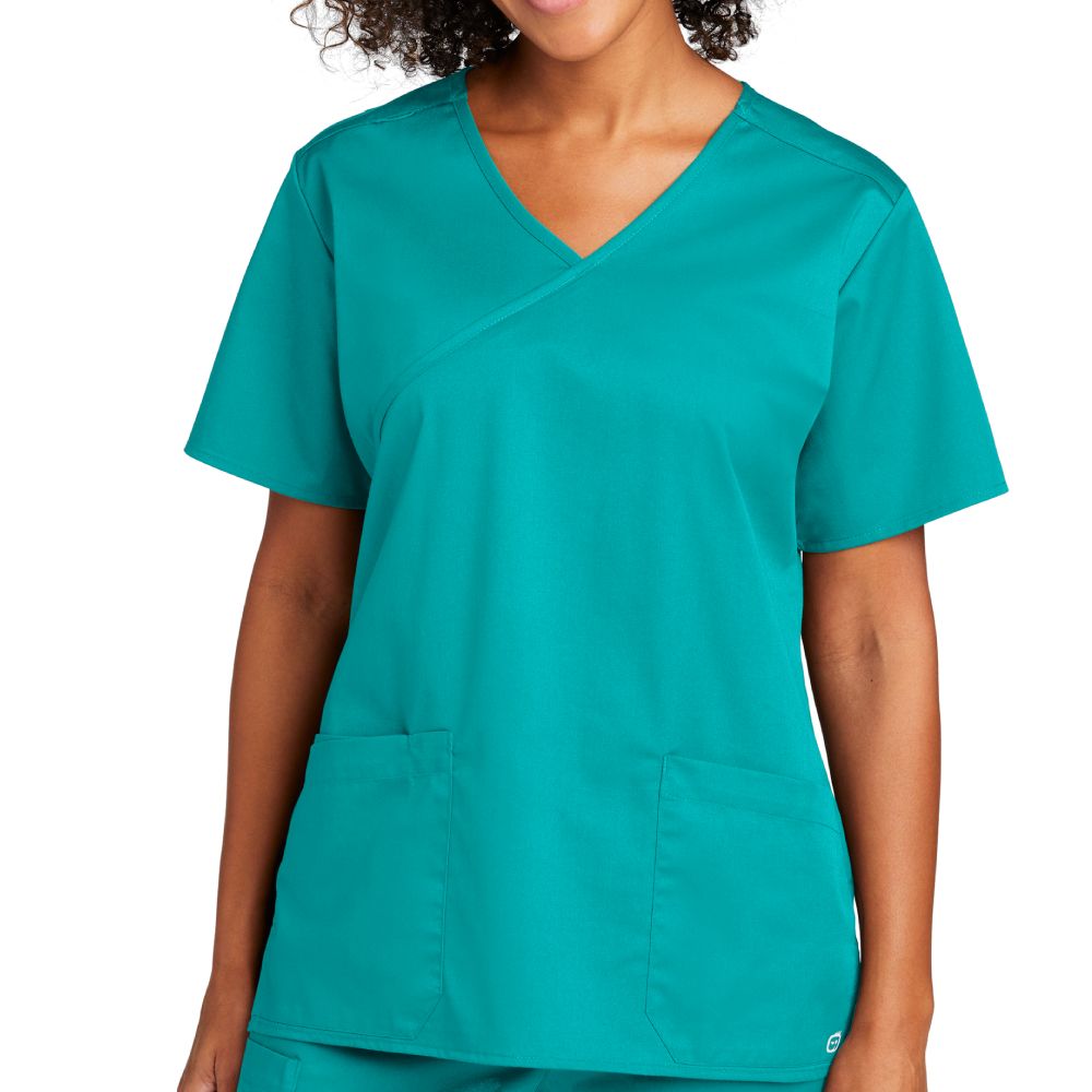 WonderWink Women’s WorkFlex Mock Wrap Scrub Top