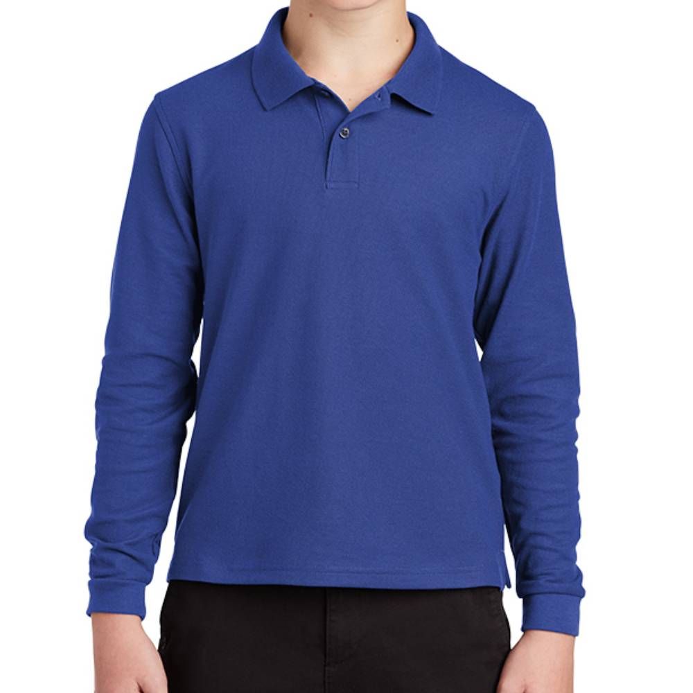 Port Authority Kids Silk Touch Long Sleeve Polo