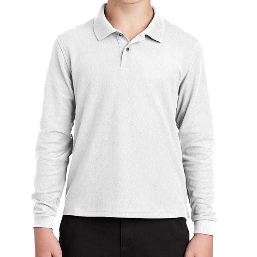 Port Authority Kids Silk Touch Long Sleeve Polo