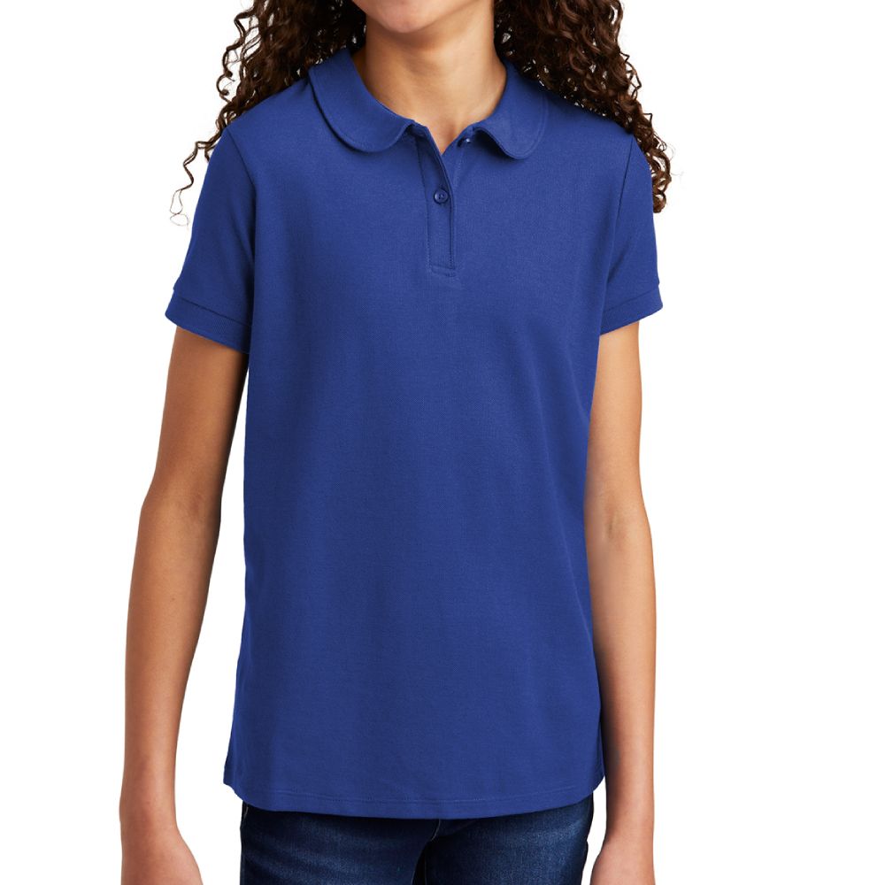 Port Authority Girls Silk Touch Peter Pan Collar Polo