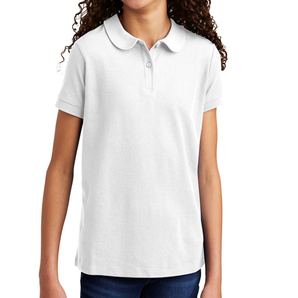 Port Authority Girls Silk Touch Peter Pan Collar Polo