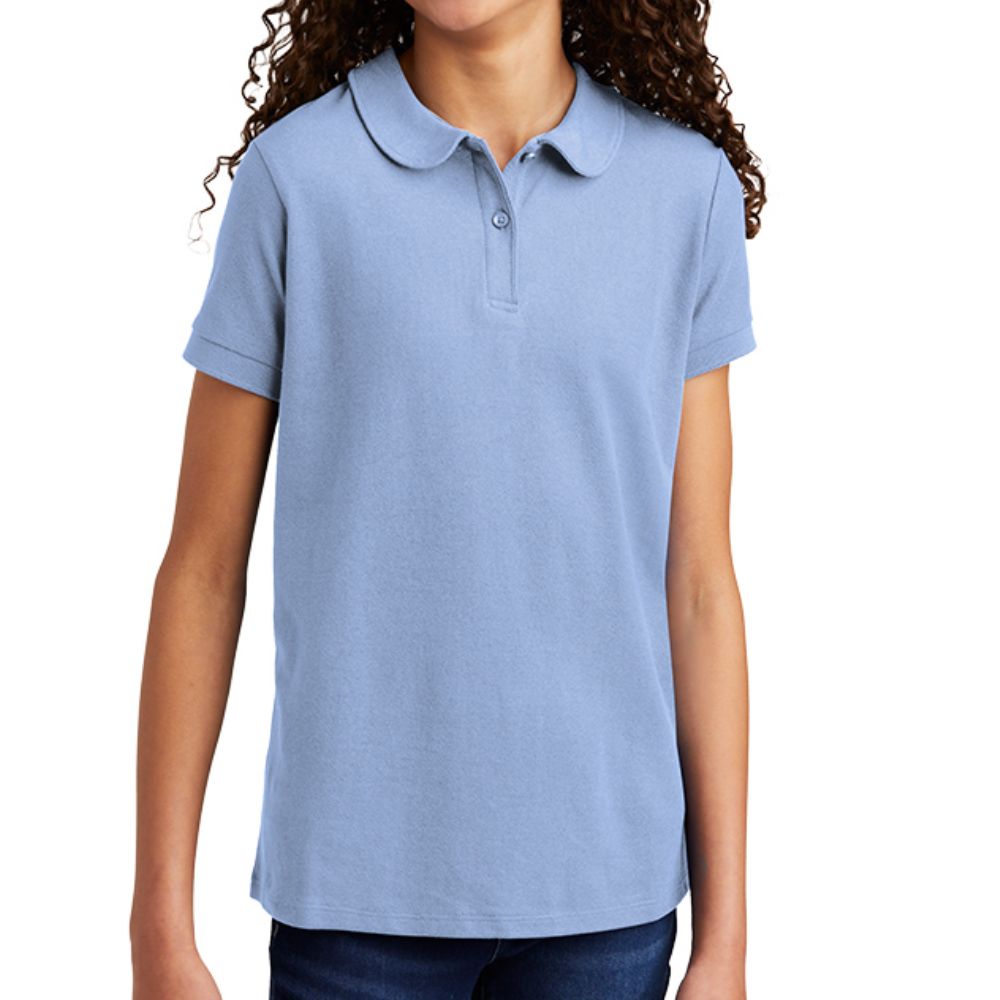 Port Authority Girls Silk Touch Peter Pan Collar Polo