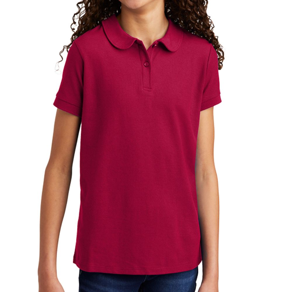 Port Authority Girls Silk Touch Peter Pan Collar Polo