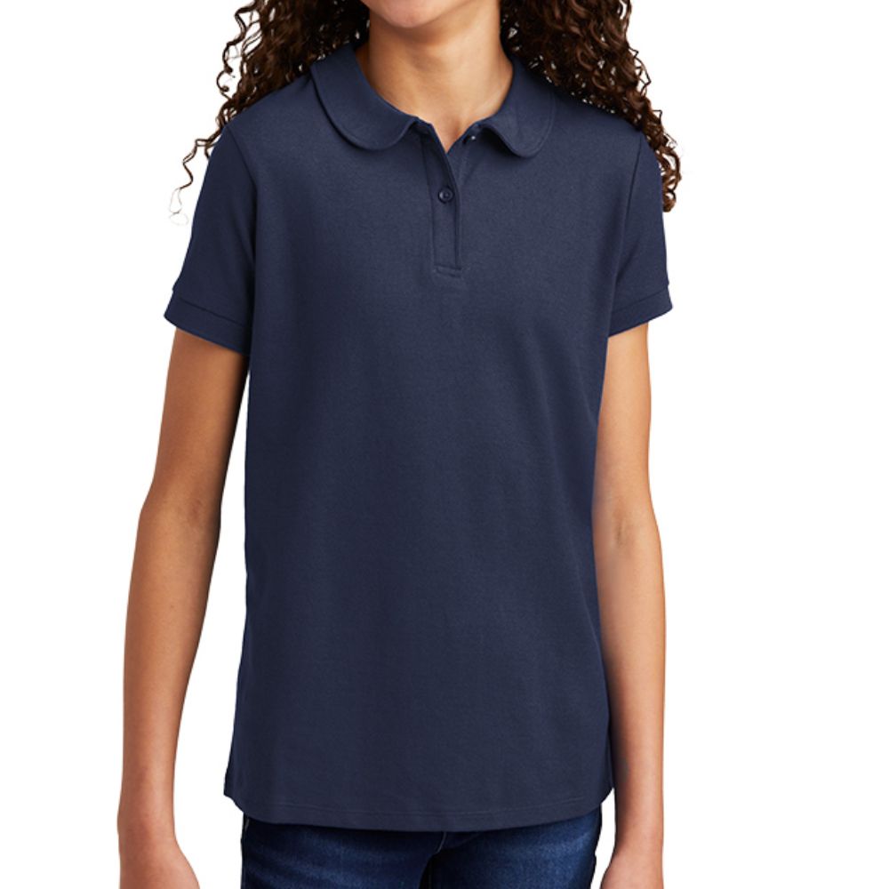 Port Authority Girls Silk Touch Peter Pan Collar Polo