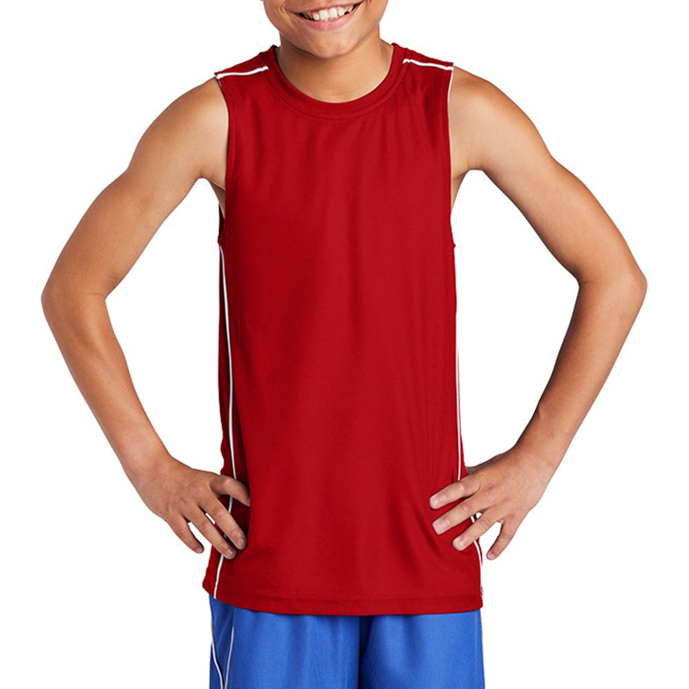 Sport-Tek Youth PosiCharge Mesh Reversible Sleeveless Tee