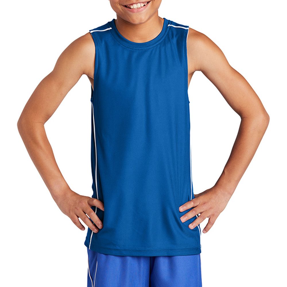 Sport-Tek Youth PosiCharge Mesh Reversible Sleeveless Tee